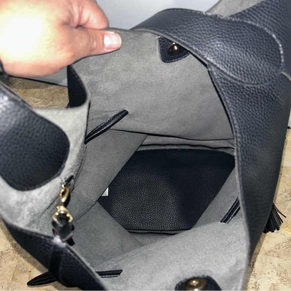 XL Black Tote Bag With Small Coin Purse Attached - Picture 12 of 16